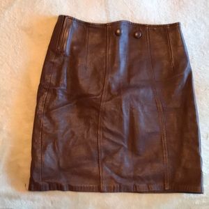 Vintage brown leather skirt
